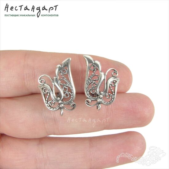 Швензы Magnolia Silver Plated 20x14 (пара), изображение 3