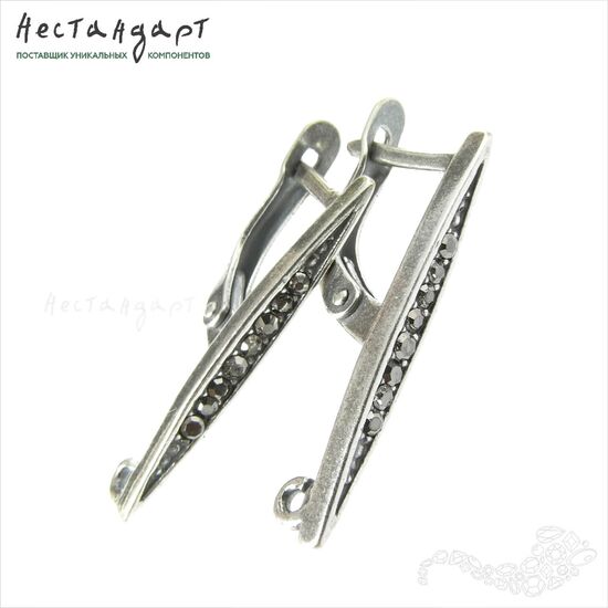 Швензы Marcasite Silver Plated 26x3 мм (пара)