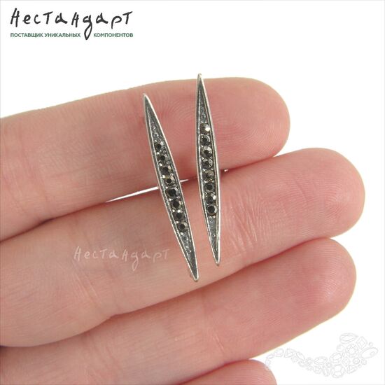 Швензы Marcasite Silver Plated 26x3 мм (пара), изображение 3