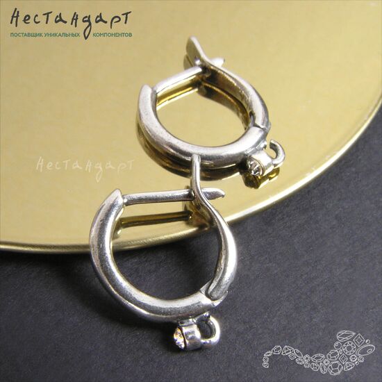 Швензы Crystal Bagel Silver Plated 18 мм (пара), изображение 2