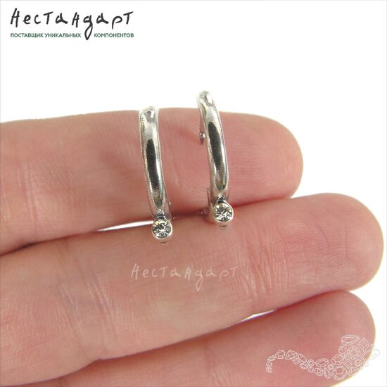 Швензы Crystal Bagel Silver Plated 18 мм (пара), изображение 3