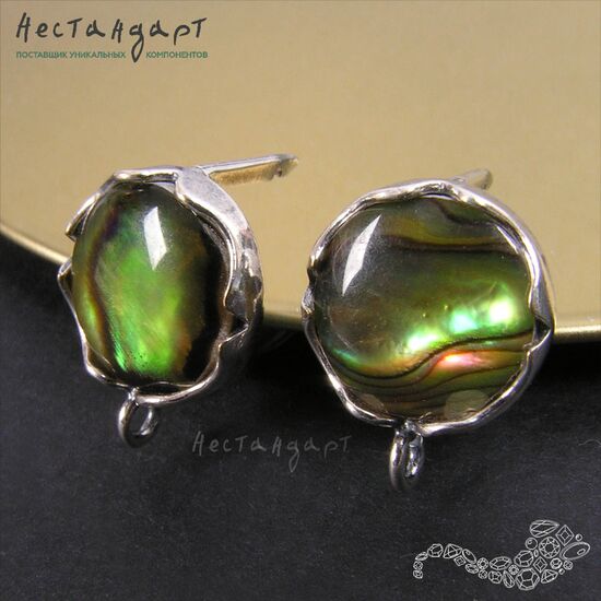 Швензы Solar со вставкой Heliotis Silver Plated 15 мм (пара), изображение 3