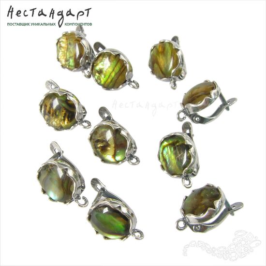 Швензы Solar со вставкой Heliotis Silver Plated 15 мм (пара), изображение 4