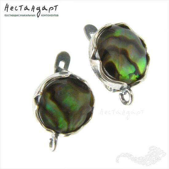 Швензы Solar со вставкой Heliotis Silver Plated 15 мм (пара), изображение 6