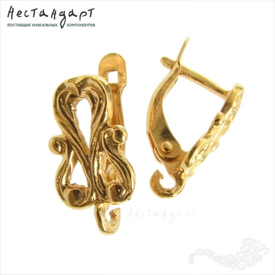 Швензы Ornament Gold Plated 16х8 мм (пара), изображение 2