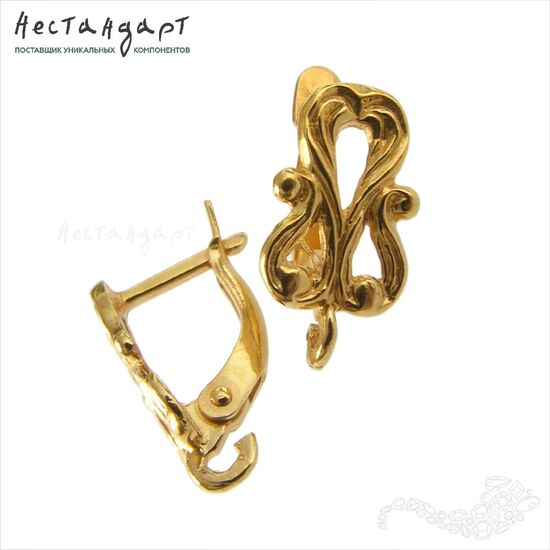 Швензы Ornament Gold Plated 16х8 мм (пара), изображение 4