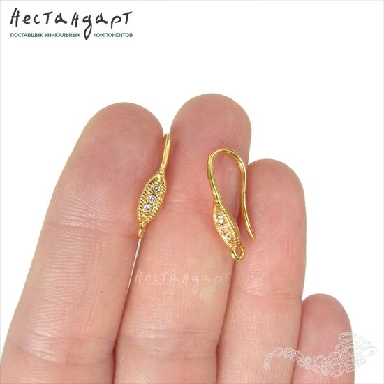 Швензы-близуры Crystal Blizur Gold Plated 19 мм (пара), изображение 3