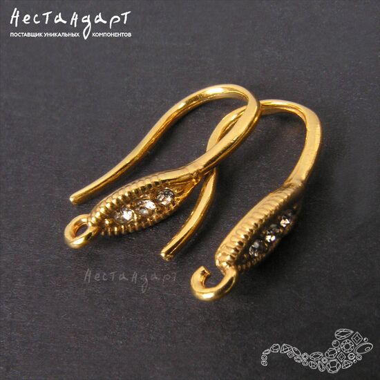 Швензы-близуры Crystal Blizur Gold Plated 19 мм (пара), изображение 4