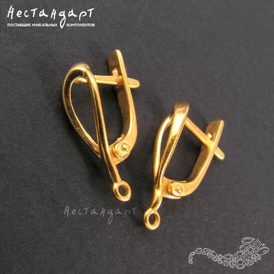 Швензы Boutonniere Vermeil Sterling Silver 17х5 мм (пара), изображение 4