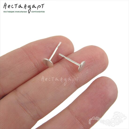 Основы для пусет Glue Sterling Silver Rhodium Plated 13 мм (пара), изображение 2