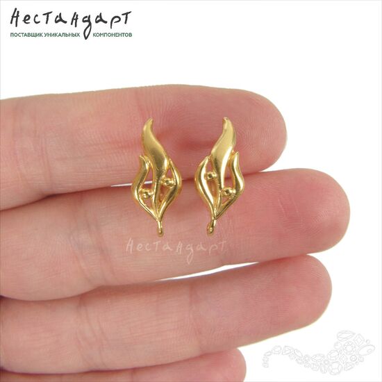 Швензы Forest Flower Gold Plated 18х8 мм (пара), изображение 2