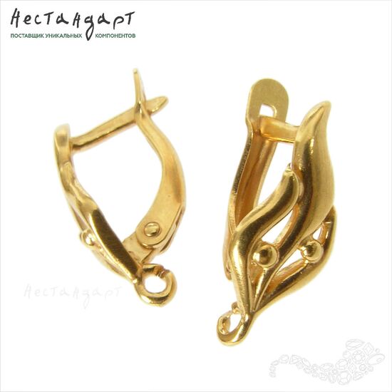 Швензы Forest Flower Gold Plated 18х8 мм (пара), изображение 4