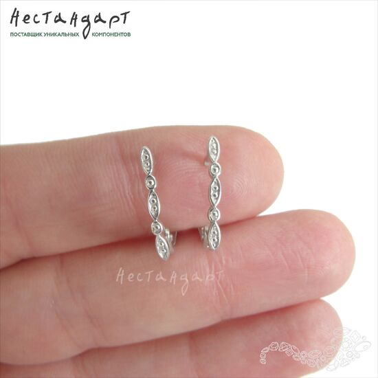 Швензы Monisto Sterling Silver Rhodium Plated 16х2 мм (пара), изображение 2