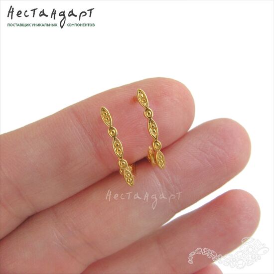 Швензы Monisto Vermeil Sterling Silver 16х2 мм (пара), изображение 2