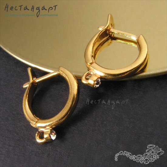 Швензы Crystal Bagel Gold Plated 18 мм (пара), изображение 2