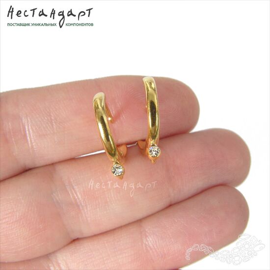 Швензы Crystal Bagel Gold Plated 18 мм (пара), изображение 3