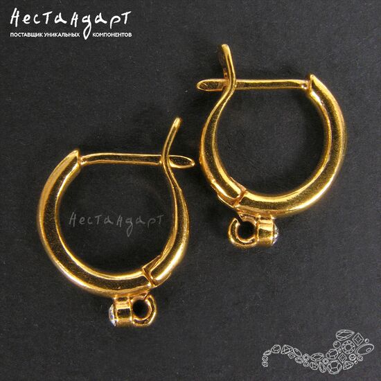 Швензы Crystal Bagel Gold Plated 18 мм (пара), изображение 4