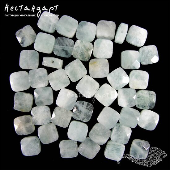 Аквамарин натуральный с огранкой Faceted Square 8,5мм, изображение 5