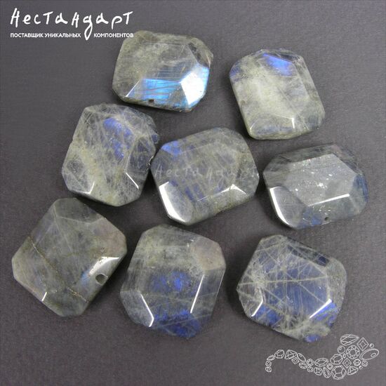 Лабрадор натуральный с крупной гранью Cut 24х20 мм, изображение 4