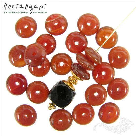 Сердолик натуральный рондель 8х4 мм (уп. 10 шт.)