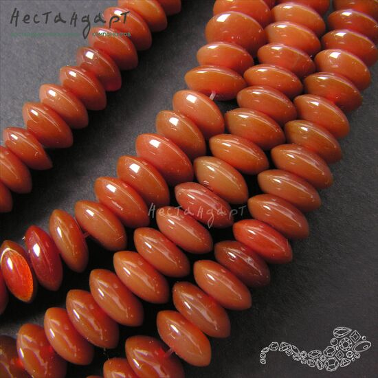 Сердолик натуральный рондель 8х4 мм (уп. 10 шт.), изображение 3