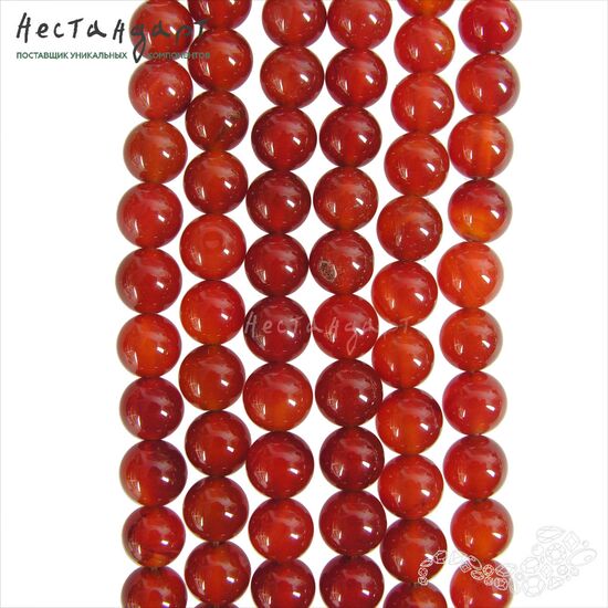 Сердолик натуральный гладкий 8 мм (уп.10 шт.), изображение 4