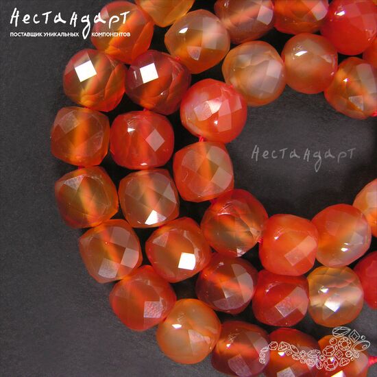 Сердолик натуральный Cube с огранкой 9 мм, изображение 3