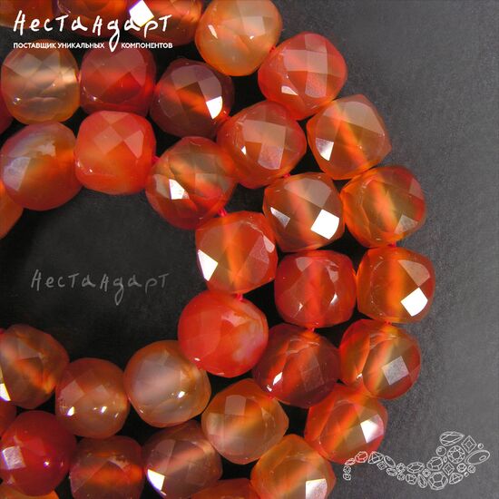 Сердолик натуральный Cube с огранкой 9 мм, изображение 5