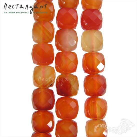 Сердолик натуральный Cube с огранкой 9 мм, изображение 6