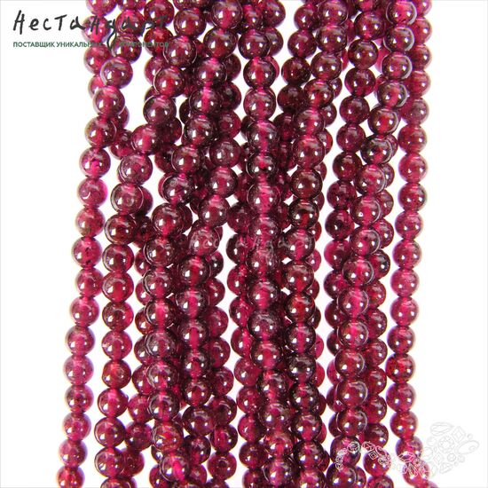 Гранат родолит натуральный 3 мм (нить 40 см)