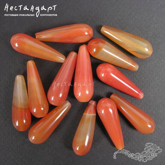 Сердолик натуральный капля 30х10 мм, изображение 3