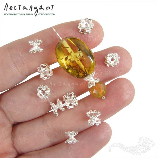 Бусина-чаша Abbraccio Sterling Silver 5х6,5 мм, изображение 2