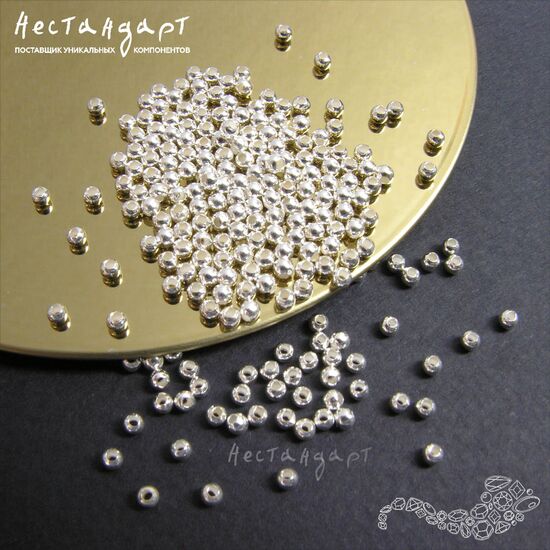 Бусина Round Sterling Silver (10 шт.) (3 мм), Размер: 3 мм
