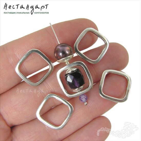 Бусина-рамка Constructivism Silver Plated 15 мм, изображение 2