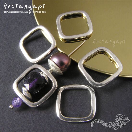 Бусина-рамка Constructivism Silver Plated 15 мм, изображение 3