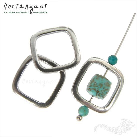 Бусина-рамка Constructivism Silver Plated 15 мм, изображение 4