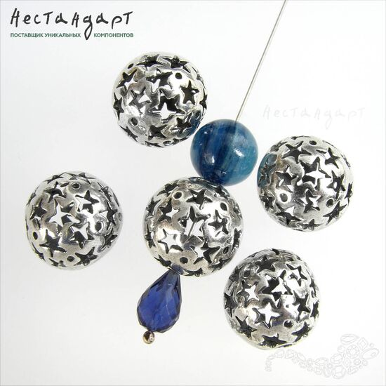 Бусина Night Stars Silver Plated 14 мм, изображение 2
