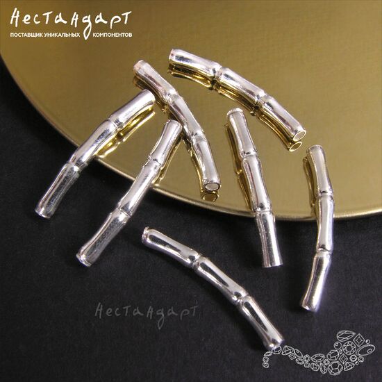 Бусина-трубочка Bamboo Sterling Silver 2,5х20 мм