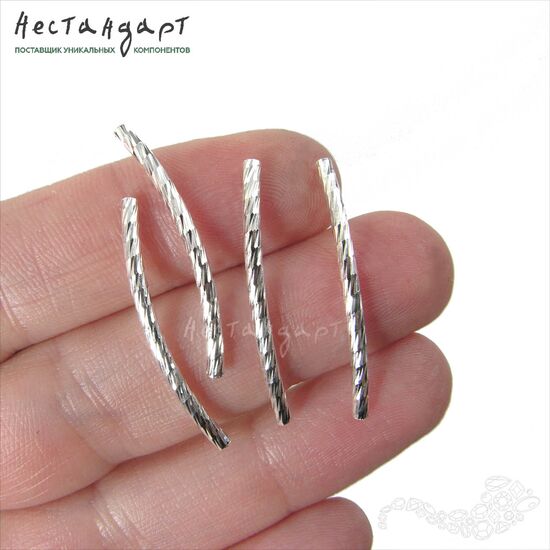 Бусина-трубочка Diamond Sterling Silver 2х30 мм, изображение 2