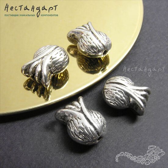 Бусина декоративная Silver Garnet 11х9 мм, изображение 3