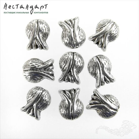 Бусина декоративная Silver Garnet 11х9 мм, изображение 5