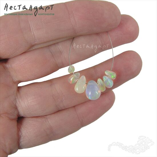 Опал натуральный эфиопский капля 4-9 мм (уп. 7 шт.), изображение 3