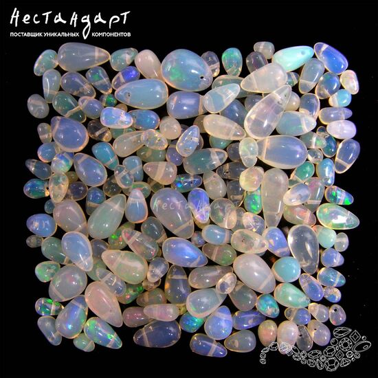 Опал натуральный эфиопский капля 4-9 мм (уп. 7 шт.), изображение 6