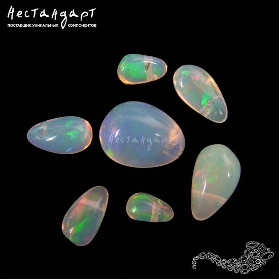 Опал натуральный эфиопский капля 4-9 мм (уп. 7 шт.), изображение 7