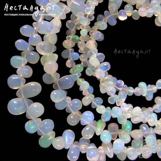 Опал натуральный эфиопский капля 4-9 мм (уп. 7 шт.), изображение 8