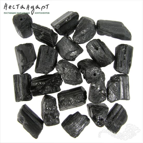 Турмалин Шерл натуральный черный необработанный 14-19 мм, изображение 2