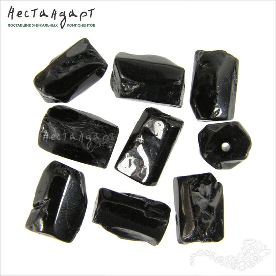 Турмалин Шерл натуральный черный 11-13 мм, изображение 2