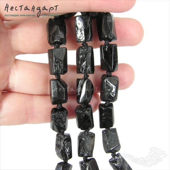 Турмалин Шерл натуральный черный 11-13 мм, изображение 3