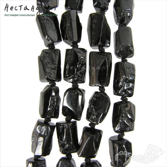 Турмалин Шерл натуральный черный 11-13 мм, изображение 4