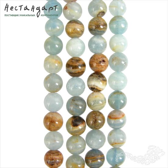 Кальцит голубой натуральный гладкий 9 мм (уп. 6 шт.), изображение 4